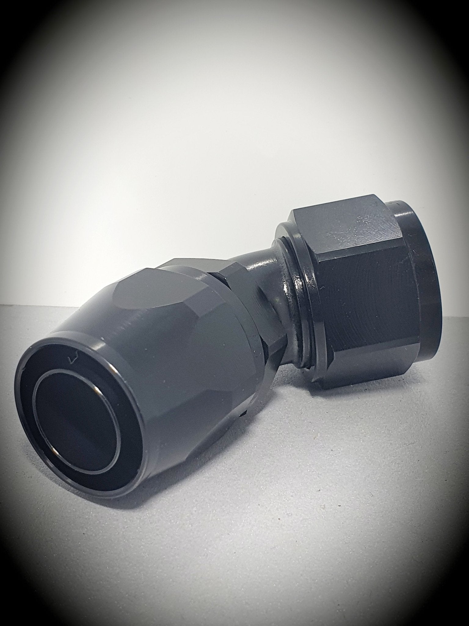 102-16-BLK -16 45 degree hose end - SS Racetech Rods & Customs