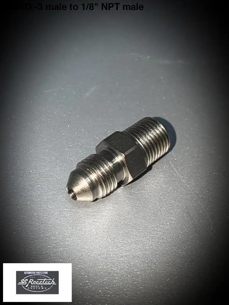 380-03 -3 male to 1/8" NPT male - SS Racetech Rods & Customs