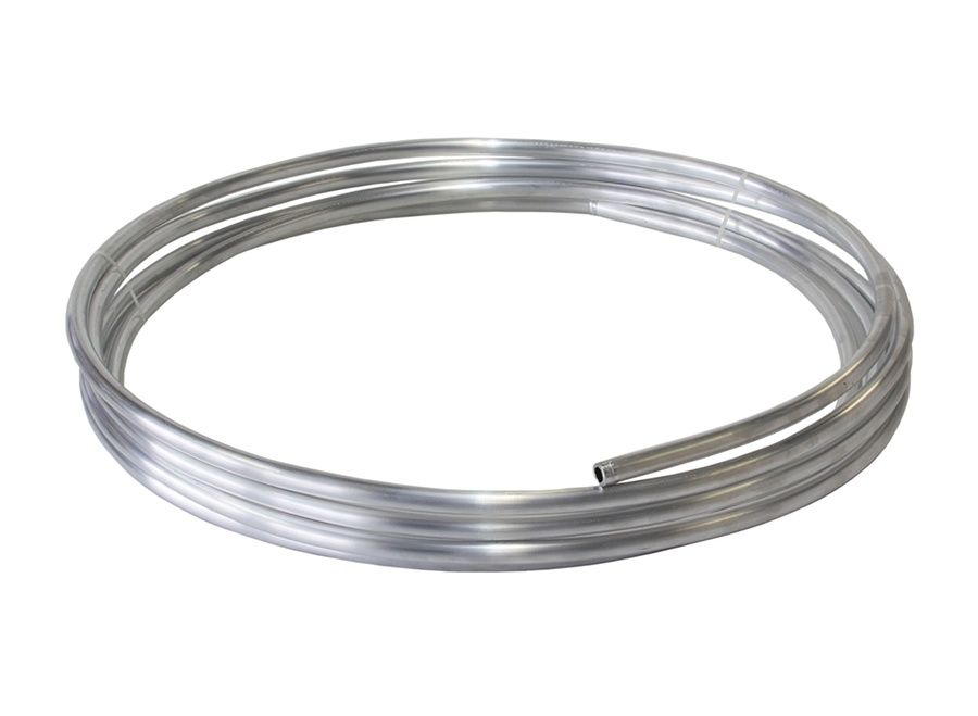 AF66-3000 Aluminium Fuel Line 3/8" (9.5mm) 25ft (7.6m) Length Roll Raw Finish