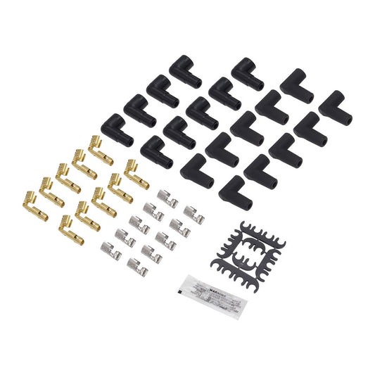 PFE-L85090BK Proflow SuperMax Wire, Ignition Lead Kit, 8.5mm Spiral Core, Black, 90 Deg Plug, Hei & Socket Cap, Universal, V8 with Separator Set - SS Racetech Rods & Customs