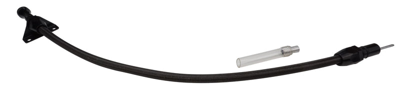 PFE-R5106BK Proflow Transmission Dipstick, Braided Stainless/Black Steel, Firewall Mount, 700R4, 4L60E, Each - SS Racetech Rods & Customs