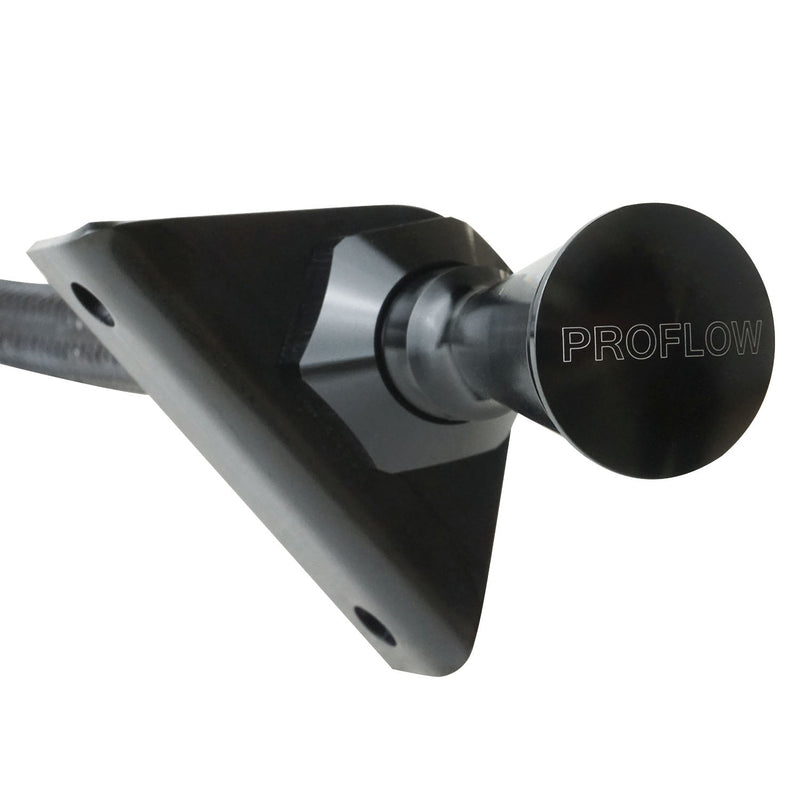 PFE-XTD-3400TM Proflow Transmission Dipstick, Braided Stainless Black , Billet Handle, Transmission Mount, TH400, Each - SS Racetech Rods & Customs