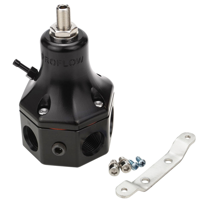 PFEFS13110 Proflow Fuel Pressure Regulator, EFI Pro, 30-75 PSI, 4-Port, 2000 HP, Billet Aluminium, Universal - SS Racetech Rods & Customs