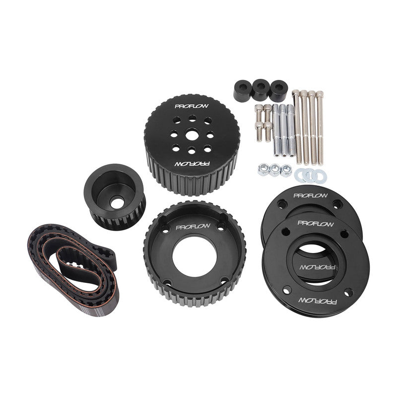 PFEGK80270BK Proflow Gilmer Belt Drive Kit, For Holden V8 EFI 5.0L VN-VS Commodore, Billet Aluminium, Black Anodised - SS Racetech Rods & Customs