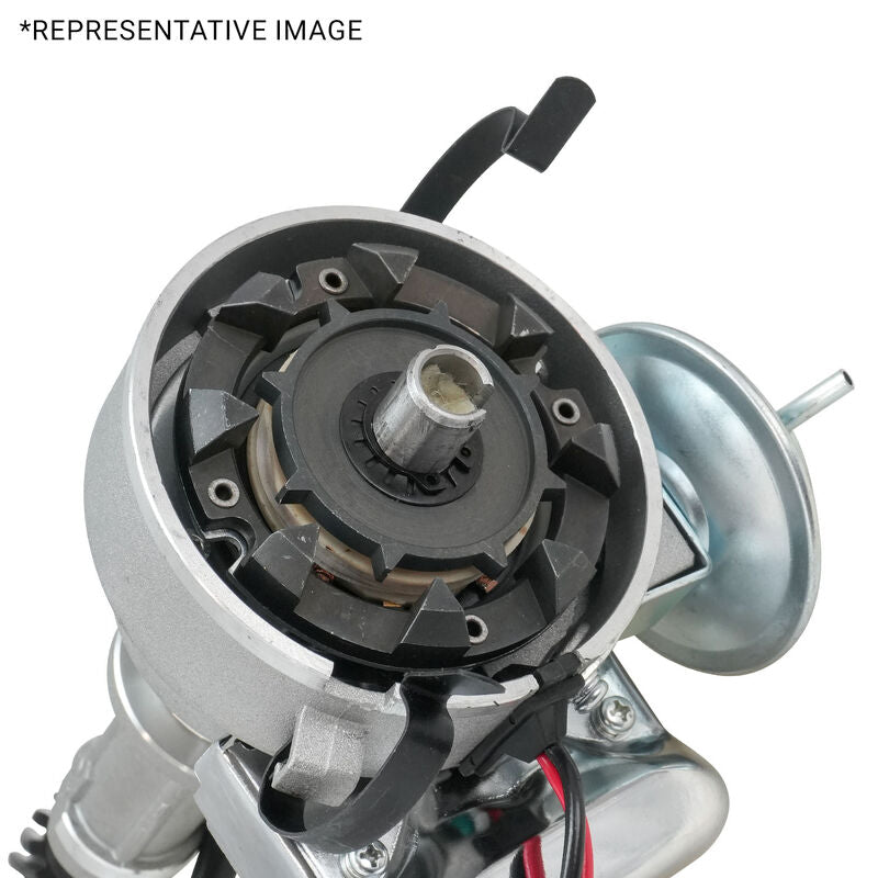 PFEID410E Proflow Distributor, HEI Street Series, Vacuum Advance, Bosch Style Black Cap, SB For Ford 289, 302 Windsor