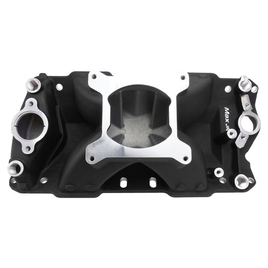 PFEM2925-BK Proflow Intake Manifold, SuperMax, Single Plane, Aluminium, Black, Square Bore, SB Chev - SS Racetech Rods & Customs