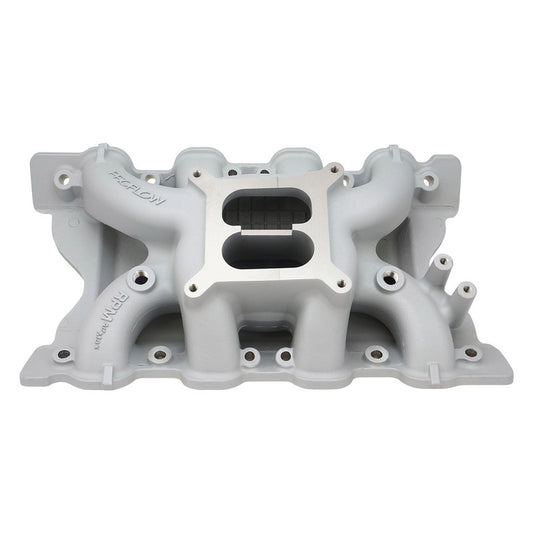 PFEM7564 Proflow Intake Manifold , SB Ford 302, 351 Cleveland, Dual Plane, Aluminium, Square Bore, Natural, - SS Racetech Rods & Customs