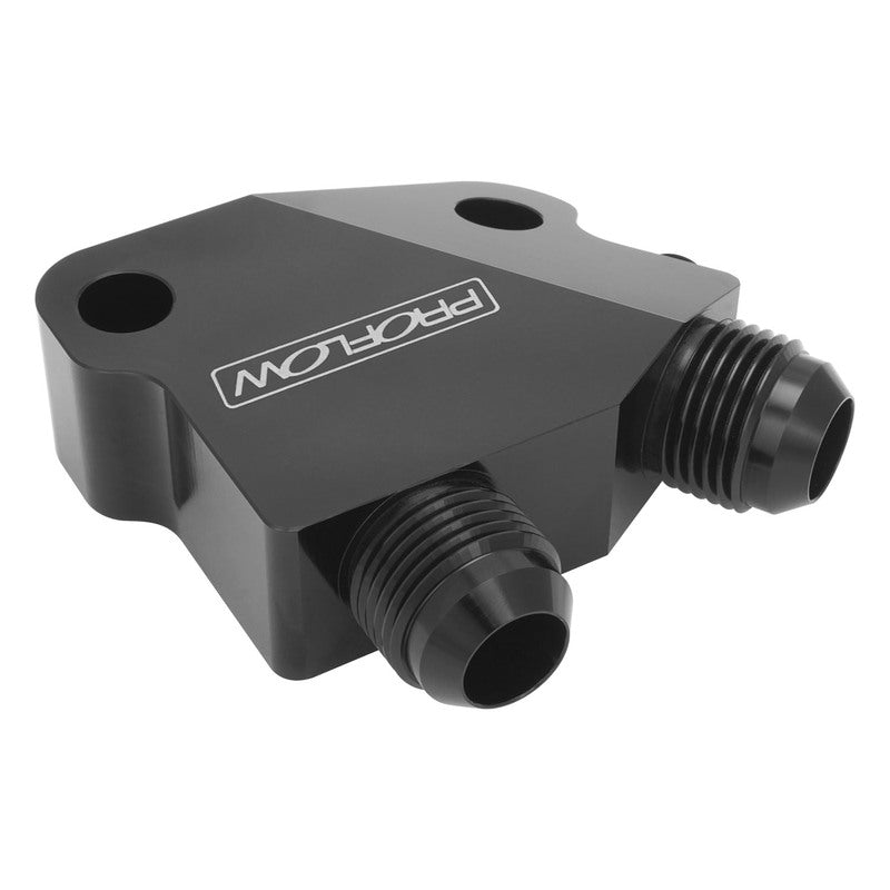 PFEOSTOPLS Proflow Adapter, Oil Cooler, Billet Aluminium, Black Anodised, Male -10, With Line Port GM, LS,
