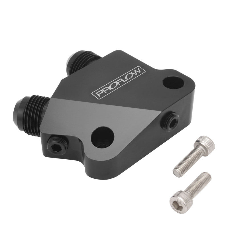 PFEOSTOPLS Proflow Adapter, Oil Cooler, Billet Aluminium, Black Anodised, Male -10, With Line Port GM, LS, - SS Racetech Rods & Customs