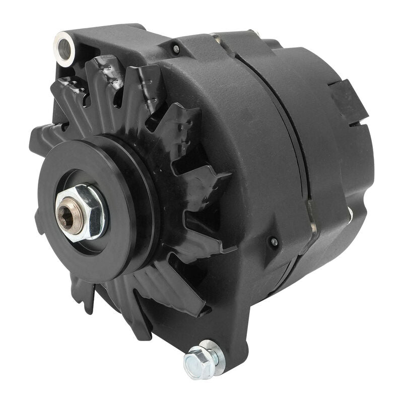 PFEPM37127BKW Proflow Alternator Power Spark, 100 Amp 1-Wire, Internal Regulator, Black Wrinkle, V-Belt, Chev, For Holden, Commodore, Torana, Each - SS Racetech Rods & Customs