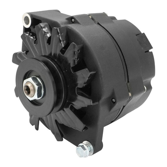 PFEPM37127BKW Proflow Alternator Power Spark, 100 Amp 1-Wire, Internal Regulator, Black Wrinkle, V-Belt, Chev, For Holden, Commodore, Torana, Each - SS Racetech Rods & Customs