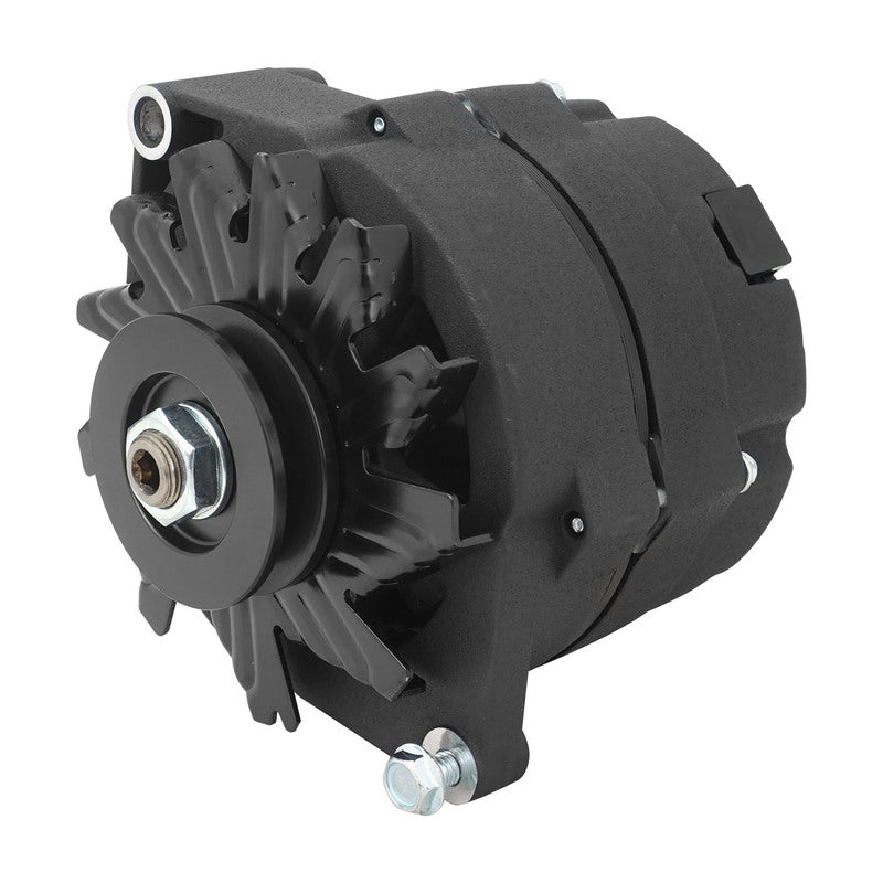PFEPM37293BKW Proflow Alternator Power Spark, 140 Amp 1-Wire, Internal Regulator, Black Wrinkle, V-Belt, Chev, For Holden, Commodore, Torana, Each - SS Racetech Rods & Customs