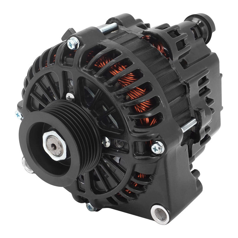 PFEPM38247BK Proflow Alternator Power Spark, 140 Amp, For Holden Commodore LS VT, VX, VY, Internal Regulator, Black Serpentine Pulley, Each - SS Racetech Rods & Customs
