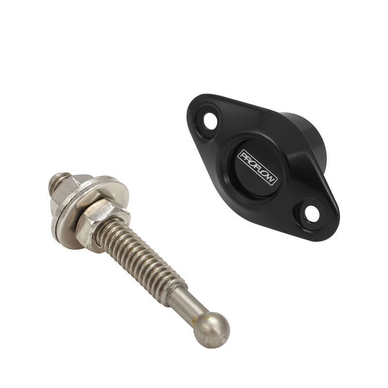 PFEQLZ370BK Proflow Quick Release Pro Latch, Small 38 x 23mm Fastener Dzus, Billet Aluminium, Black, Kit - SS Racetech Rods & Customs