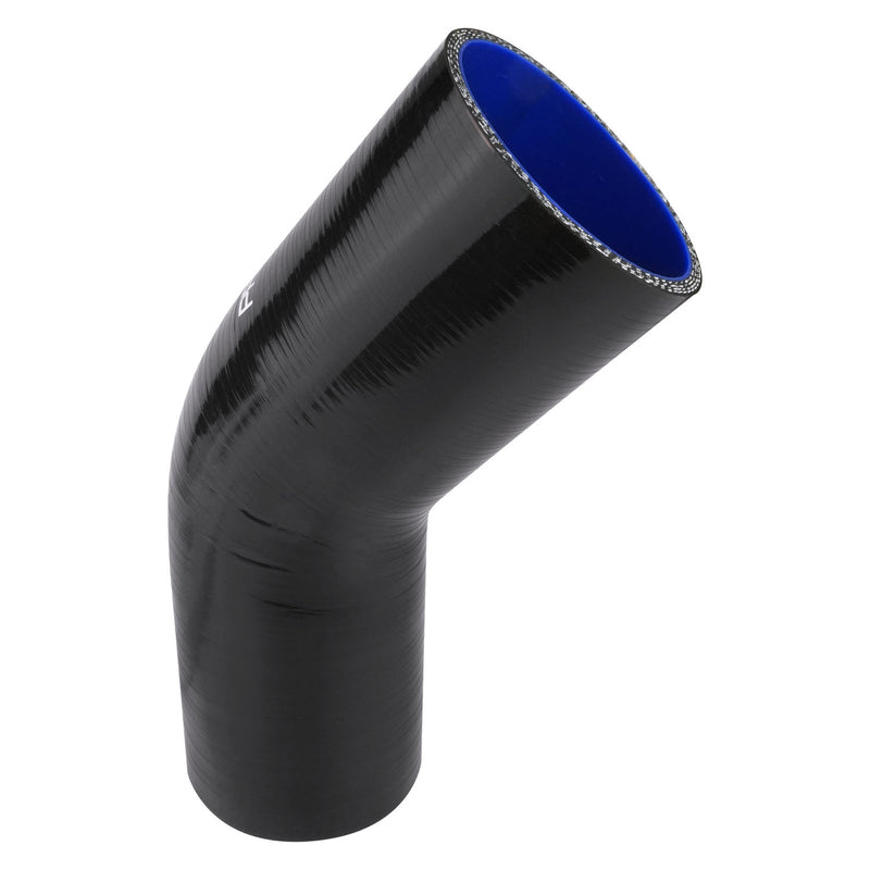 PFES102-125B Proflow Hose Tubing Air intake, Silicone, Coupler, 1.25in. 45 Degree Elbow, Black - SS Racetech Rods & Customs
