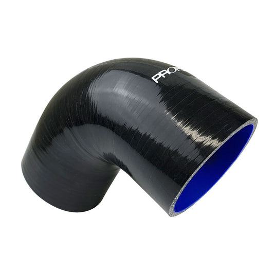 PFES103-350B Proflow Hose Tubing Air intake, Silicone, Coupler, 3.50in. 90 Degree Elbow, Black - SS Racetech Rods & Customs