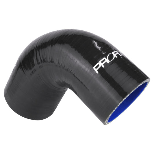 PFES203-250-300B Proflow Hose Tubing Air intake, Silicone, Reducer, 2.50in. - 3.00in. 90 Degree Elbow, Black - SS Racetech Rods & Customs