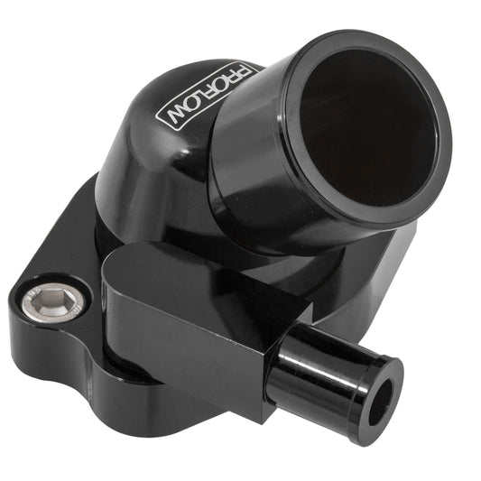 PFETH-801BK Proflow Water Neck, Billet Aluminium Swivel, Black Anodised, 45 Degree, For Holden V8 253.308 - SS Racetech Rods & Customs