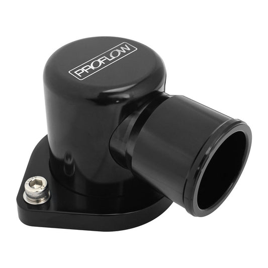 PFETH-808BK Proflow Water Neck, For Holden Commodore LS1/LS2/LS3, 90 Degree, Swivel, Billet Aluminium, Black Anodised - SS Racetech Rods & Customs