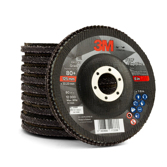3M 125MM 5" 769F 80 GRIT FLAP DISC - SS Racetech Rods & Customs