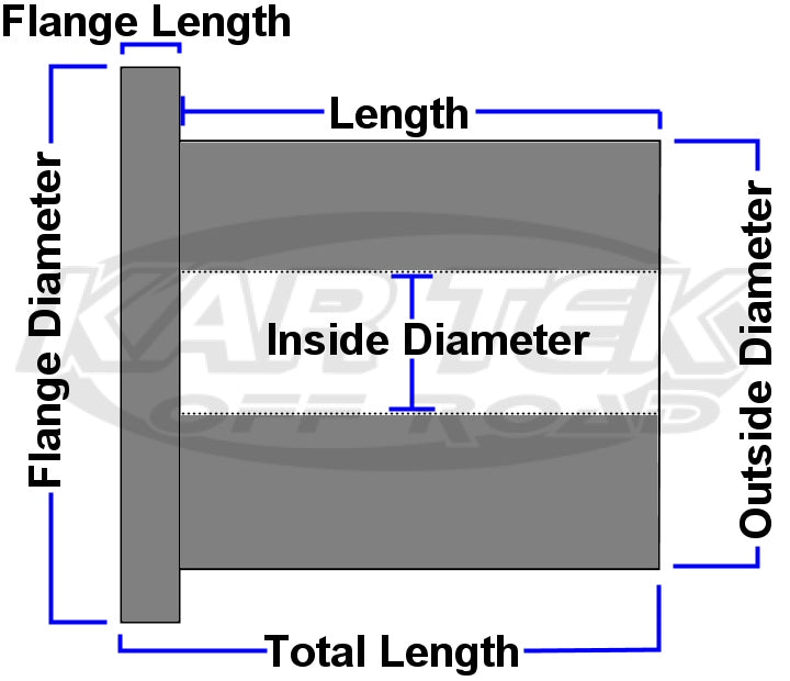 KTK60414S Black Delrin Pivot Bushing 1" Inside Diameter 1-1/2" Outside Diameter 1-15/16" Total Length - SS Racetech Rods & Customs