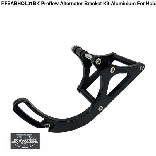 PFEABHOL01BK Proflow Alternator Bracket Kit, Aluminium For Holden V8 Drivers Side Mid Mount V8, Black - SS Racetech Rods & Customs