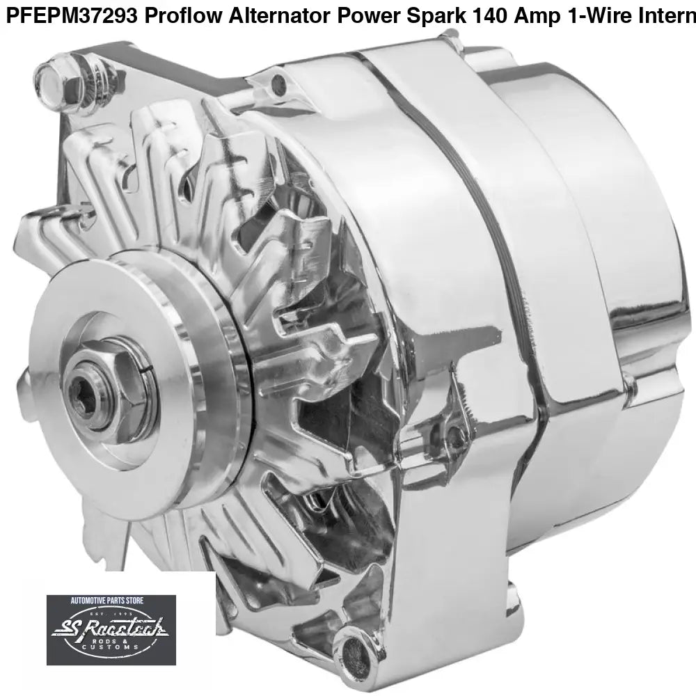 PFEPM37293 Proflow Alternator Power Spark 140 Amp 1-Wire Internal Regulator Chrome V-Belt Chev For Holden Commodore