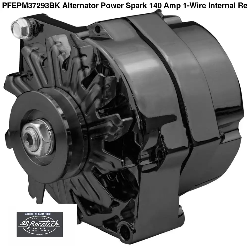 PFEPM37293BK Alternator Power Spark 140 Amp 1-Wire Internal Regulator Black Powder coat V-Belt Chev Holden Commodore