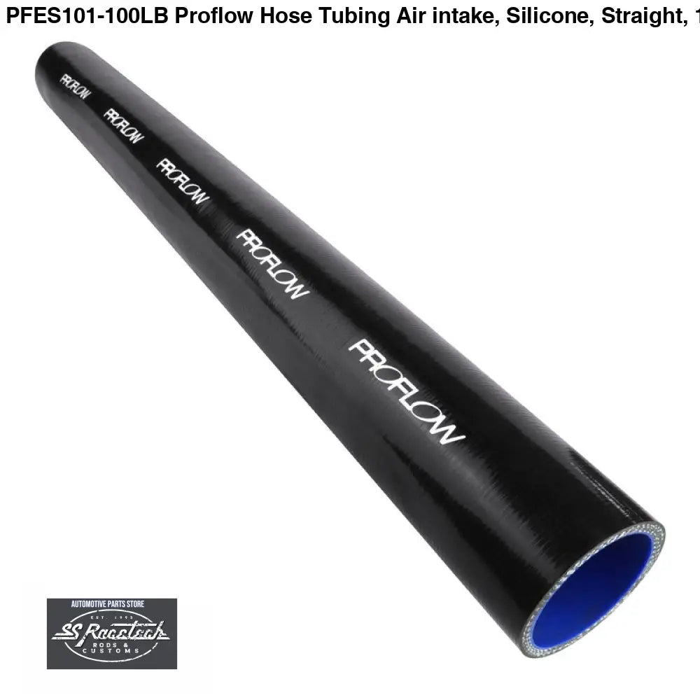 PFES101-100LB Proflow Hose Tubing Air intake Silicone Straight 1.00in. Straight 2Ft Length Black SILICONE HOSE & BENDS
