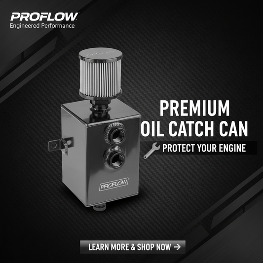 Proflow Oil Breather Catch Can - 3L Square Aluminium Black Filtered Universal | PFECC3-BK