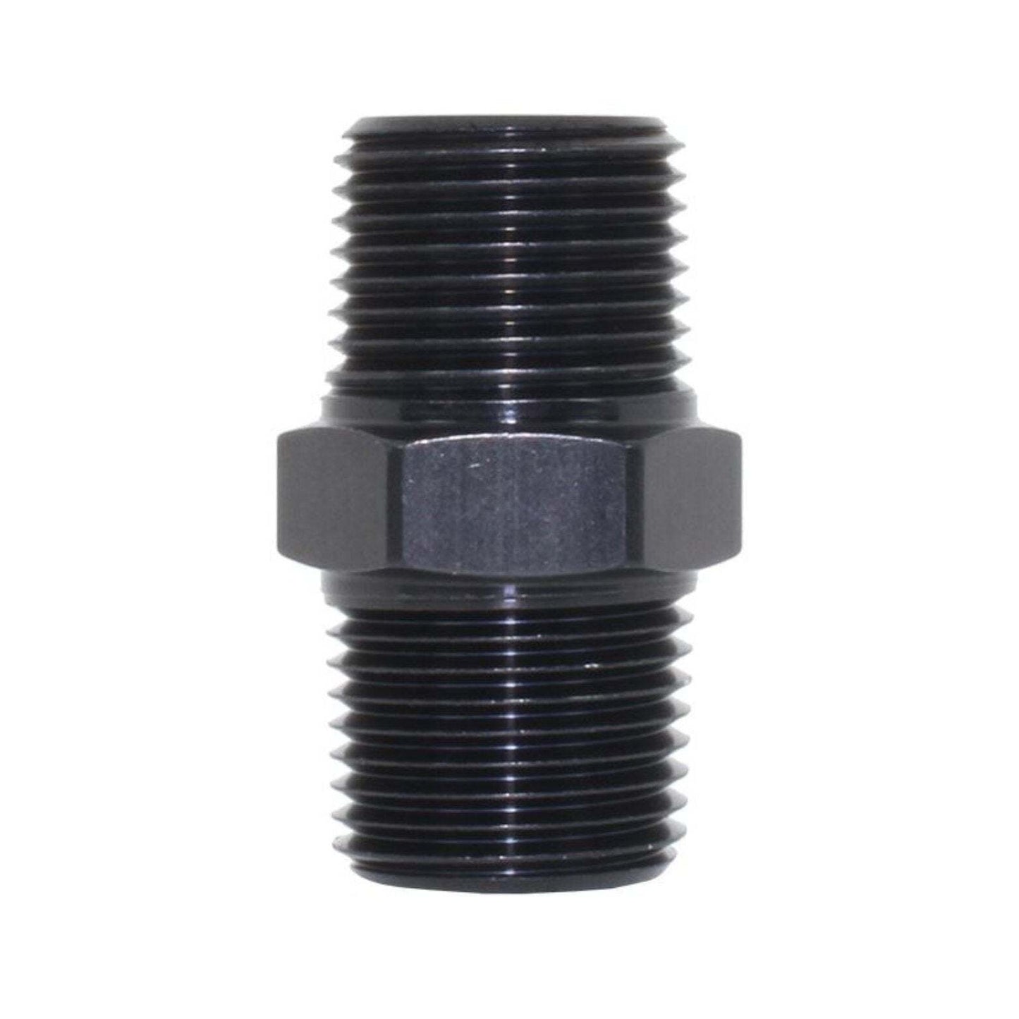 911-04-BLK 1/4_NPT Male union - black - SS Racetech Rods & Customs