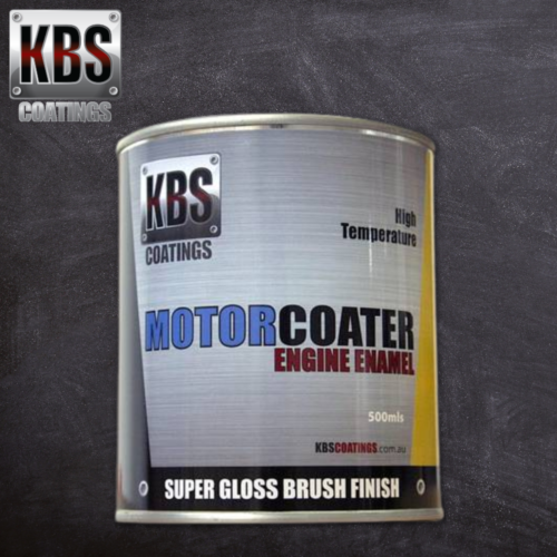 KBS motorcoater gloss black engine enamel 500ml - SS Racetech Rods & Customs