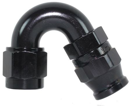 205-06-BLK -6 150 degree hose end - alloy - SS Racetech Rods & Customs