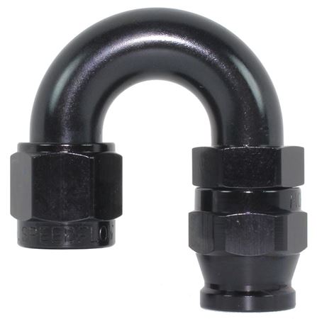 206-10-BLK -10 180 degree hose end - alloy - SS Racetech Rods & Customs