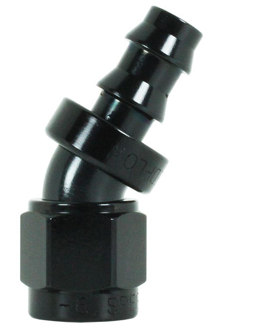 407-06-BLK -6 30 degree hose end - SS Racetech Rods & Customs