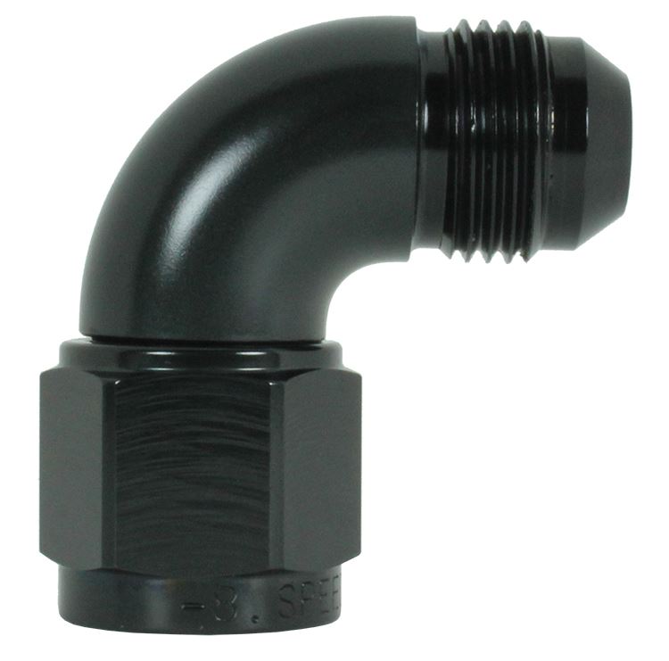 143-04-BLK -4 female to male 90 degree - black - SS Racetech Rods & Customs