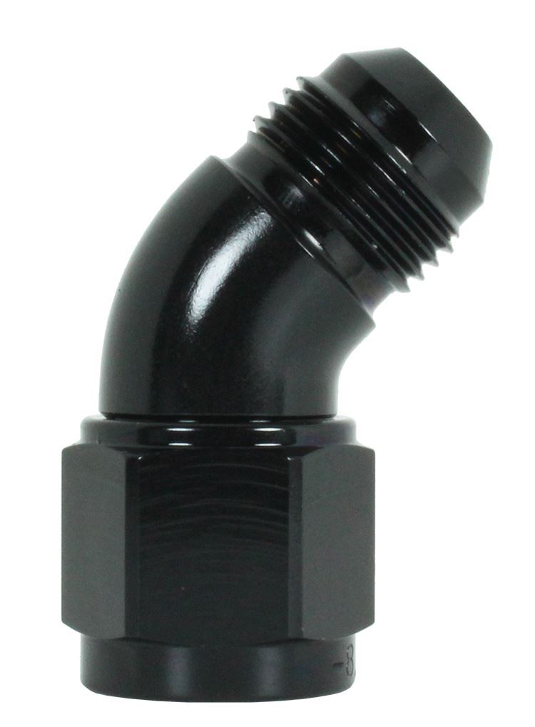 142-08-BLK -8 female to male 45 degree - SS Racetech Rods & Customs