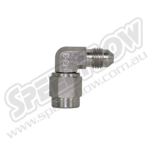 143-03-S -3 female to male 90 degree - steel - SS Racetech Rods & Customs