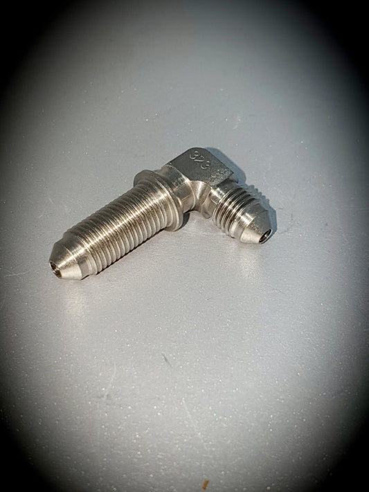 323-03-S -3 90 degree flare bulkhead - steel - SS Racetech Rods & Customs