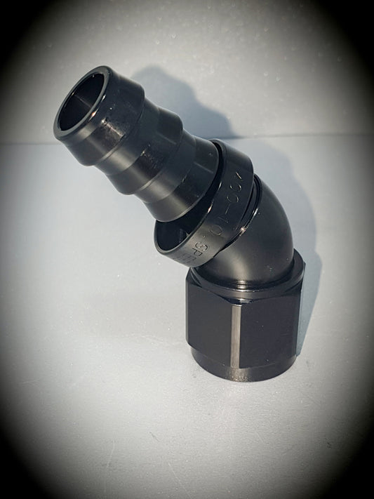 402-10-BLK -10 45 degree hose end - SS Racetech Rods & Customs