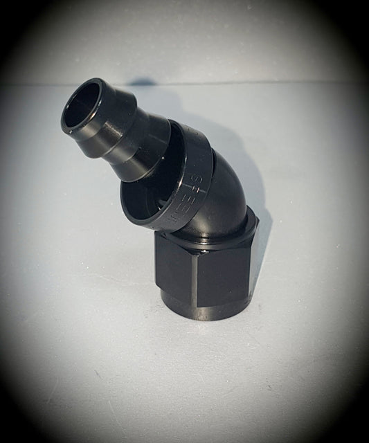 402-08-BLK -8 45 degree hose end - SS Racetech Rods & Customs