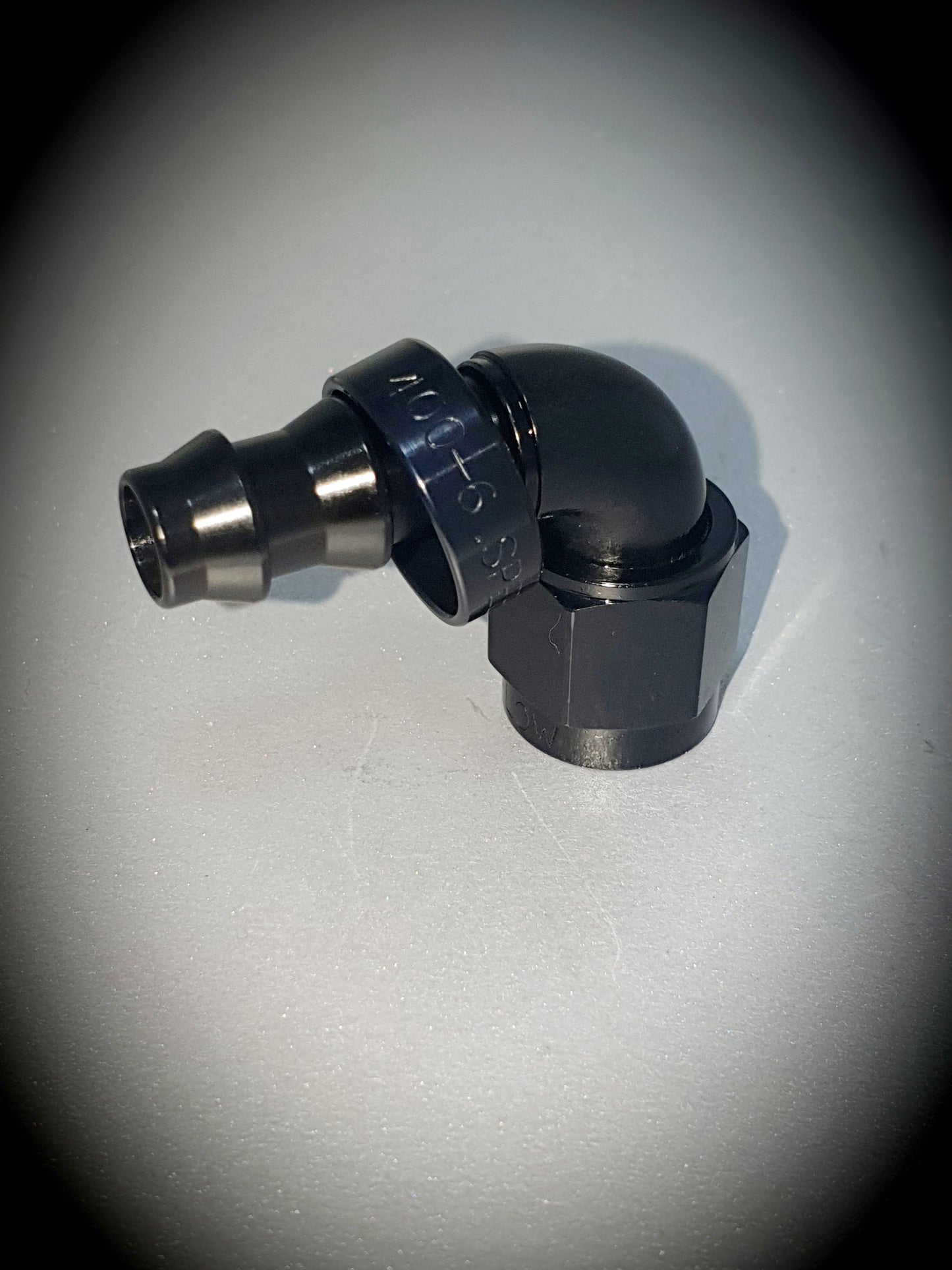 403-06-BLK -6 90 degree hose end - SS Racetech Rods & Customs