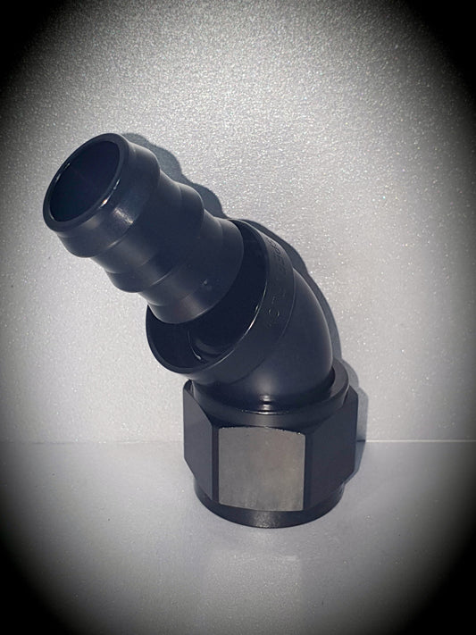 402-12-BLK -12 45 degree hose end - SS Racetech Rods & Customs
