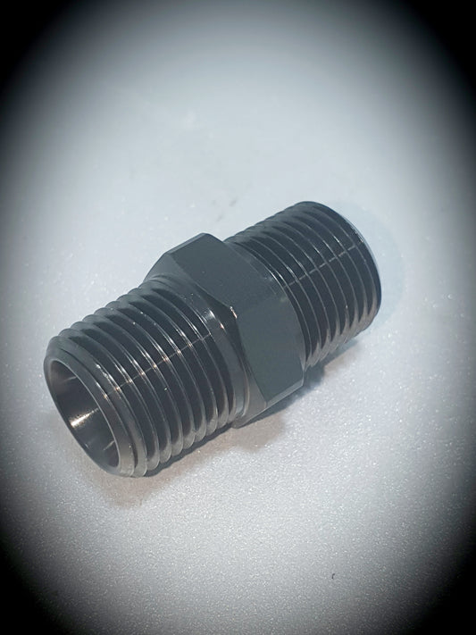 911-06-BLK 3/8" NPT male union black - SS Racetech Rods & Customs
