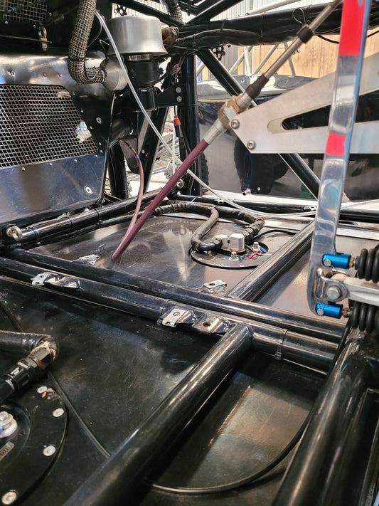 Alloy CNC bent fuel tank with internal swirl pots - (MADE TO ORDER) - SS Racetech Rods & Customs