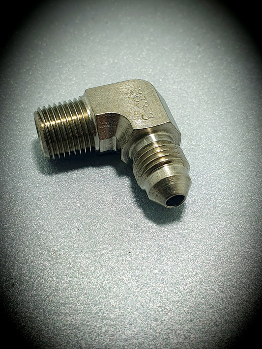 383-03 -3 male 1/8" NPT male 90 degree - SS Racetech Rods & Customs