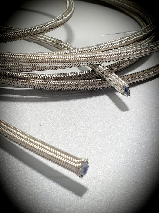 Teflon hose stainless steel braided -3 per meter (SFT200-03) - SS Racetech Rods & Customs