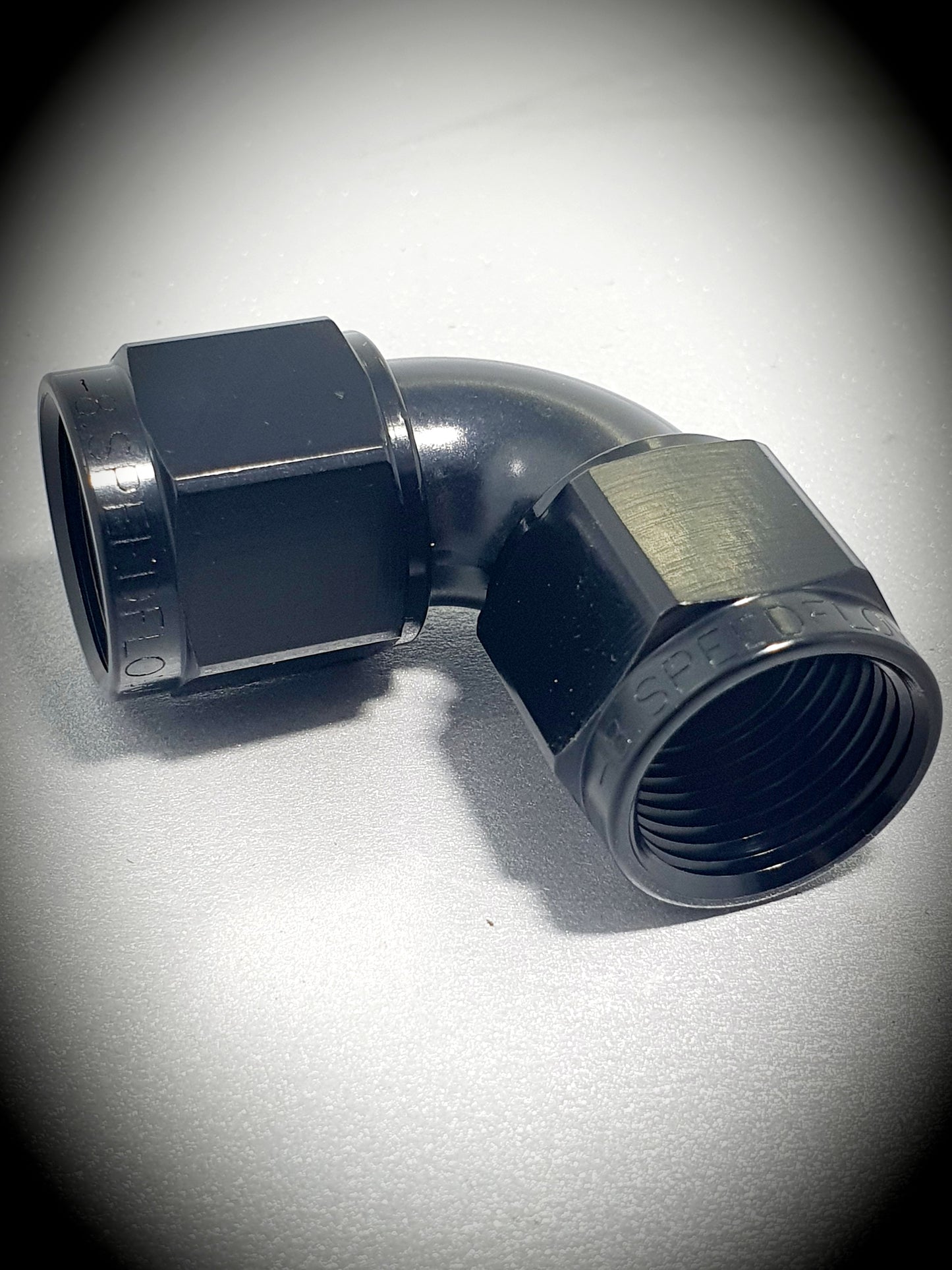 133-08-BLK -8 female union 90 degree - SS Racetech Rods & Customs