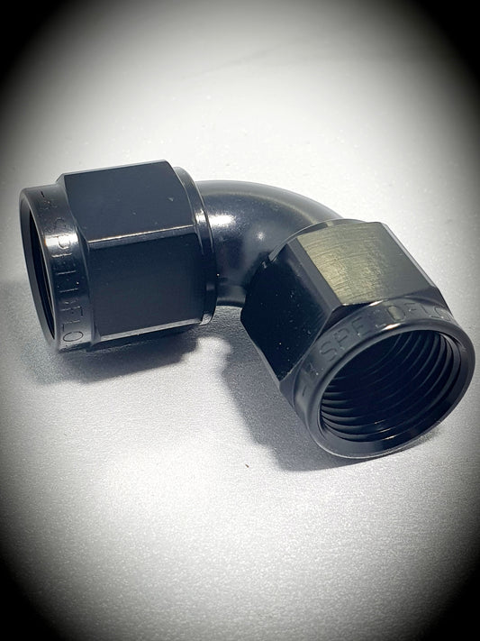 133-08-BLK -8 female union 90 degree - SS Racetech Rods & Customs