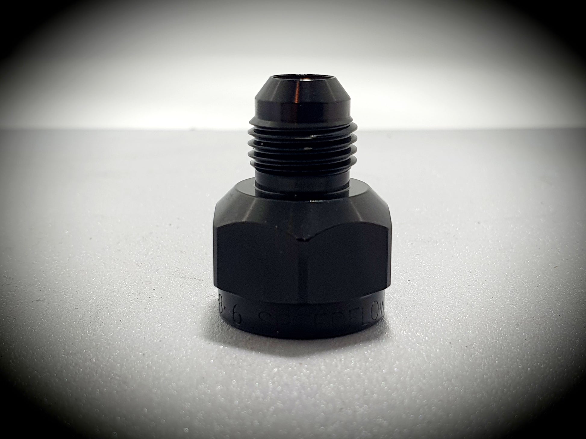950-08-06-BLK -8 female to -6 male reducer - SS Racetech Rods & Customs